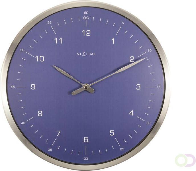 NeXtime Wandklok 33 cm Metaal Bolvormig Glas '60 Minutes'